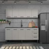 Gabinete de Aço Para Pia 200cm 4 Portas Juno/Apolo 4 Gavetas Cozimax Cinza Argila