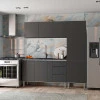 Armário Aéreo Aço 3 Portas Cozinha Gaia 150cm Cozimax Preto