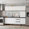 Armário Aéreo Aço 4 Portas Cozinha Gaia 180cm Cozimax Branco
