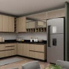 Módulo Armário Aéreo 120cm 1 Porta Basculante Vidro Reflecta Cozinha Modulada Robel Hanover