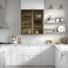 Módulo Balcão 20cm 1 Porta 100% MDF Cozinha Modulada Provence Robel Branco/Branco Matte