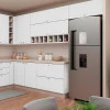 Módulo Armário Aéreo 80cm 1 Porta Basculante 100% MDF Cozinha Provence Robel Branco/Branco Matte