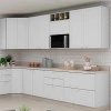 Módulo Armário Aéreo Nicho Micro-Ondas 68x70x43cm 100% MDF Cozinha Provence Robel Branco/Branco Matte