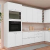 Módulo Torre Quente 208x70x56cm Micro-Ondas Forno 100% MDF Cozinha Provence Robel Branco/Branco Matte