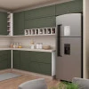 Módulo Armário Aéreo 80cm 1 Porta Basculante 100% MDF Cozinha Provence Robel Branco/Salvia Matte