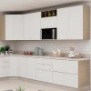 Módulo Armário Aéreo Nicho Micro-Ondas 68x70x43cm 100% MDF Cozinha Provence Robel Fendi/Branco Matte