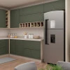 Módulo Armário Aéreo 80cm 1 Porta Basculante 100% MDF Cozinha Provence Robel Fendi/Salvia Matte