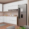 Módulo Armário Aéreo 80cm 1 Porta Basculante 100% MDF Cozinha Provence Robel Fendi/Branco Matte