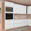 Módulo Torre Quente 208x70x56cm Micro-Ondas Forno 100% MDF Cozinha Provence Robel Hanover/Branco Matte