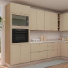 Módulo Torre Quente 208x70x56cm Micro-Ondas Forno 100% MDF Cozinha Provence Robel Hanover/Fendi Matte