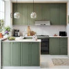 Módulo Balcao de Canto L 94x96cm 100% MDF Cozinha Provence Robel Branco/Salvia Matte