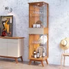 Cristaleira Moderna 1 Gaveta 48x183 Nuance com LED Imcal Nature/Off White