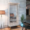 Cristaleira de Vidro Espelho Moderna Com LED 75x179 Tifanny Imcal Off White
