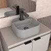 Cuba Para Banheiro 33x31 Mármore Sintético Duna Cozimax Cinza