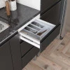 Balcão Para Cozinha de Aço 2 Portas 3 Gavetas e Porta Tempero Gaia 120cm Com Tampo Cozimax Preto