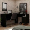 Escrivaninha em L de Canto 136x126 Havana Gelius Preto