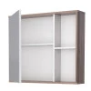 Espelho Para Banheiro Madeira Com Porta Caeté 60 Cozimax Branco/Tamarindo