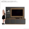 Estante Home Para TV até 55 Luz EDN Naturale/Grafite