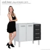 Gabinete de Pia 120 Apolo Flat 4G Cozimax Branco/Preto
