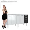 Gabinete de Pia 180 Apolo Flat 4G Cozimax Branco/Preto