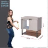Gabinete Para Banheiro Madeira Sálvia 60 Sem Cuba Cozimax Nude/Tamarindo
