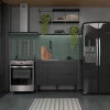 Gabinete De Madeira Para Pia De Cozinha 120cm Cisne Cozimax Preto