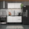 Gabinete De Madeira Para Pia De Cozinha 150cm Cisne Cozimax Branco