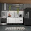 Gabinete De Madeira Para Pia De Cozinha 180cm Cisne Cozimax Branco
