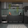 Gabinete De Madeira Para Pia De Cozinha 180cm Cisne Cozimax Preto