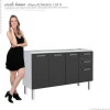 Gabinete de Pia 140 Eros Flat 3G Cozimax Preto