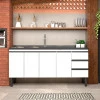 Gabinete de Aço Para Pia 200cm 4 Portas 3 Gavetas Netuno Cozimax Branco