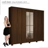 Guarda Roupa Casal 8 Portas Com Espelho Sevilha Gelius Nogueira