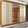 Guarda Roupa Casal Com LED 273cm x 240cm Absolut Reflecta Gelius Naturale/Off White