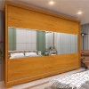 Guarda Roupa Grande 2 Portas com Espelho 100% MDF 278x239x63 Apolo Gelius Naturale