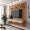 Home Painel Ripado Pequeno 138x180cm Para TV 50 Antares 1.4 Patrimar Cinamomo/Off White