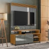 Estante Home Sala Pequeno 136cm Para TV 55 Pol Berlim Lukaliam Cinza/Tauari