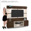 Estante Home Para TV 60 Polegadas Bless 1.8 Com LED Lukaliam Noce/Off White