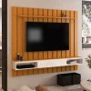 Painel Ripado Para TV 75 Polegadas 180cm Brise com Nicho 1.8 EDN Cedro/Off White