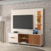 Estante Home Sala 207cm Para TV 70 Pol LED Brise Lukaliam Off White/Jequitiba
