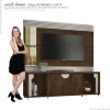 Estante Home Para TV 60 Polegadas Firenze Lukaliam Castanho/Off White