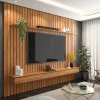 Home Painel Ripado 250x184cm Para TV 75 Supremo 1.8 Patrimar Cinamomo