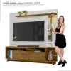 Home Sala Para TV Até 55 Pol Savana 1.8 Lukaliam Off White/Canela