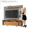 Home Sala Para TV 55 Polegadas Savana 1.8 Lukaliam Cinza/Tauari