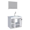 Conjunto Para Banheiro Aço Gabinete e Espelho Lichia 60 Cozimax Branco