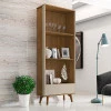 Estante de Livro Retro 3 Prateleiras 1 Gaveta Itália RV Móveis Cinamomo/Off White