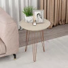 Mesa de Apoio Redonda Pés de Ferro 53 x 53 x 62 Evolution Patrimar Off White