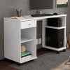 Mesa Para Computador Com Nicho Parede 125cm Gaveta Million Patrimar Branco/Rosa