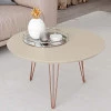 Mesa de Centro Redonda Pés de Ferro 67 x 67 x 38 Evolution Patrimar Off White