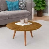 Mesa de Centro Redonda Retrô Pés Palito Luna 67 x 67 x 35 Patrimar Cumaru