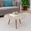 Mesa de Centro Redonda Retrô Pés Palito Luna 67 x 67 x 35 Patrimar Off White